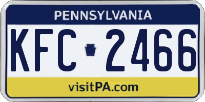 PA license plate KFC2466