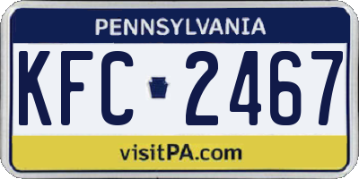 PA license plate KFC2467