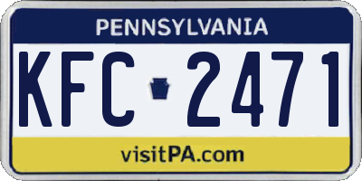 PA license plate KFC2471
