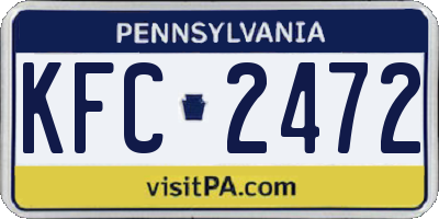 PA license plate KFC2472