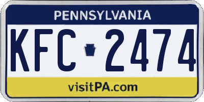 PA license plate KFC2474