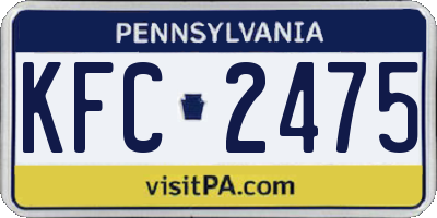 PA license plate KFC2475