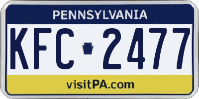 PA license plate KFC2477