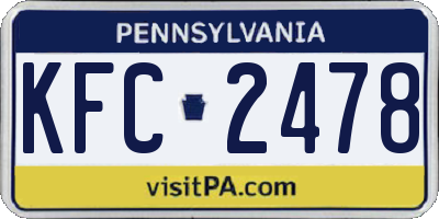 PA license plate KFC2478