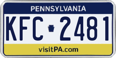 PA license plate KFC2481