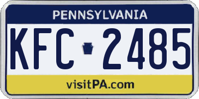 PA license plate KFC2485