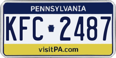PA license plate KFC2487