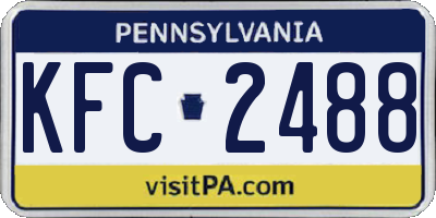 PA license plate KFC2488
