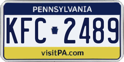 PA license plate KFC2489