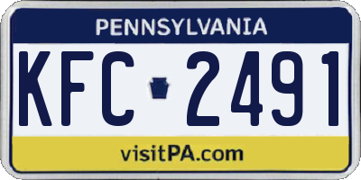 PA license plate KFC2491