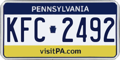 PA license plate KFC2492