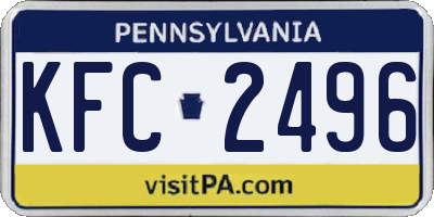 PA license plate KFC2496