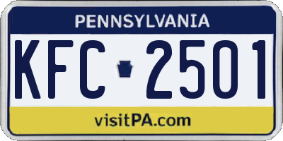 PA license plate KFC2501