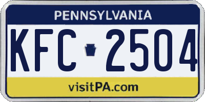 PA license plate KFC2504