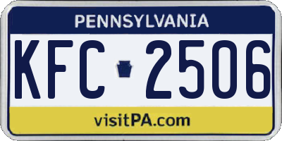 PA license plate KFC2506