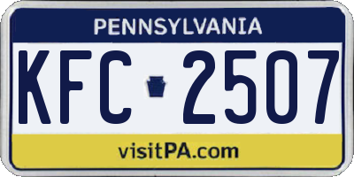 PA license plate KFC2507