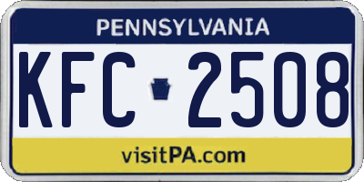 PA license plate KFC2508