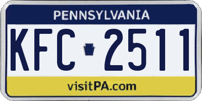 PA license plate KFC2511