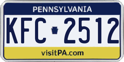 PA license plate KFC2512