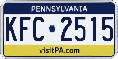 PA license plate KFC2515