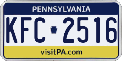 PA license plate KFC2516