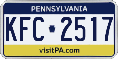 PA license plate KFC2517