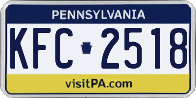 PA license plate KFC2518