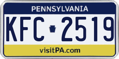 PA license plate KFC2519