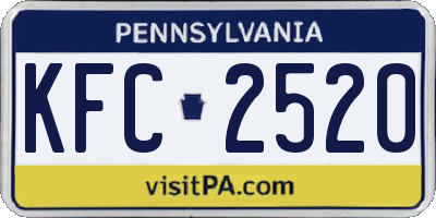 PA license plate KFC2520
