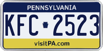 PA license plate KFC2523