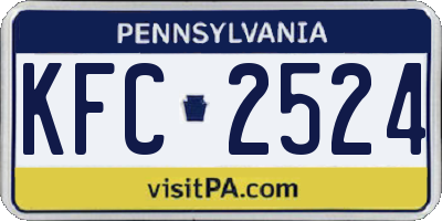 PA license plate KFC2524