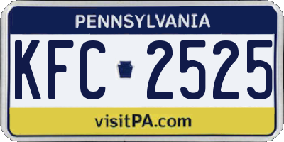 PA license plate KFC2525