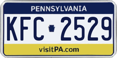 PA license plate KFC2529