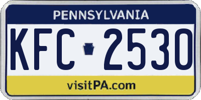 PA license plate KFC2530