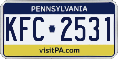 PA license plate KFC2531