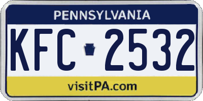 PA license plate KFC2532