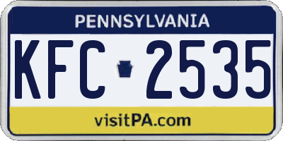 PA license plate KFC2535
