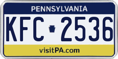PA license plate KFC2536