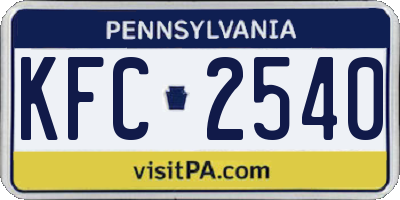 PA license plate KFC2540