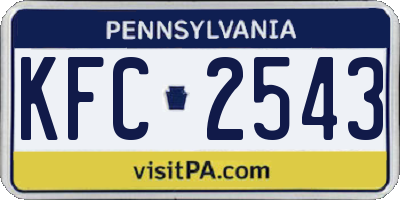PA license plate KFC2543