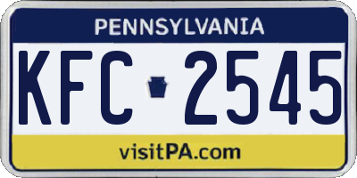 PA license plate KFC2545