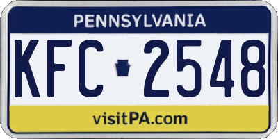 PA license plate KFC2548