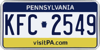 PA license plate KFC2549