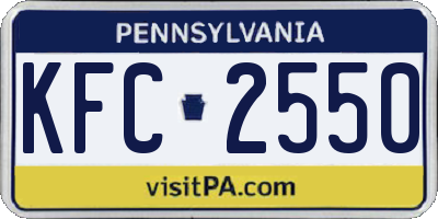 PA license plate KFC2550