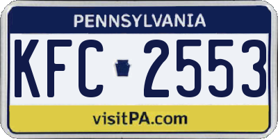 PA license plate KFC2553