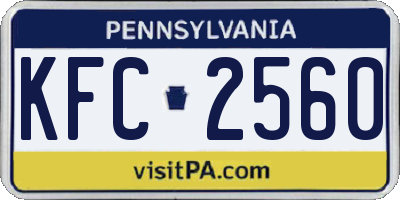 PA license plate KFC2560