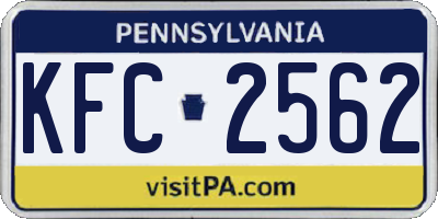PA license plate KFC2562