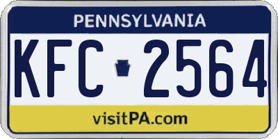 PA license plate KFC2564