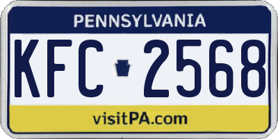 PA license plate KFC2568