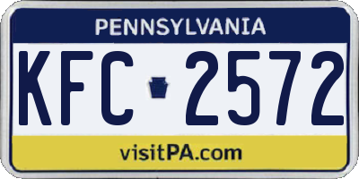 PA license plate KFC2572
